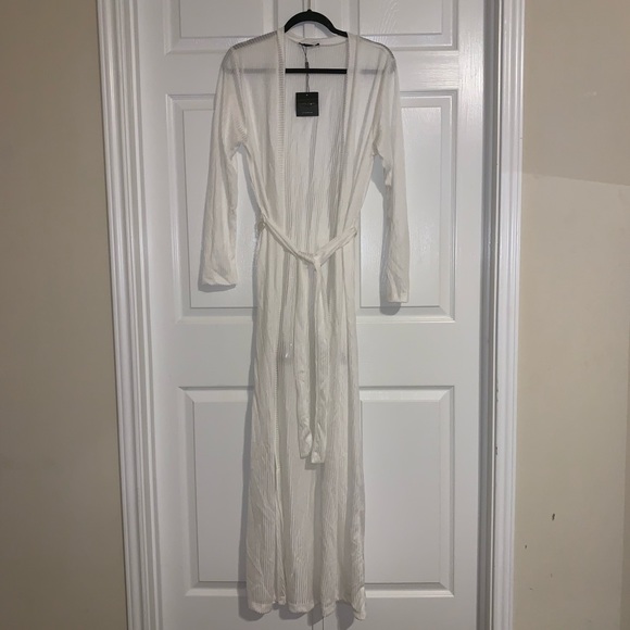 NWT JLUXLABEL Ivory Prosecco Belted Long Duster - Picture 5 of 12